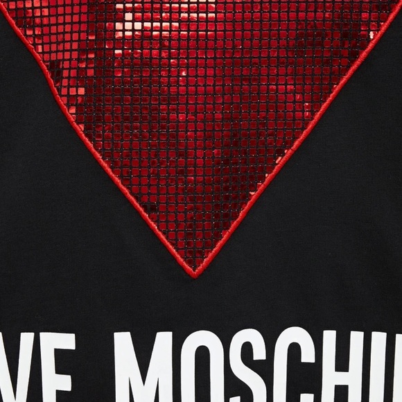 LOVE MOSCHINO Appliquéd printed cotton-jersey T-shirt - Picture 2 of 3
